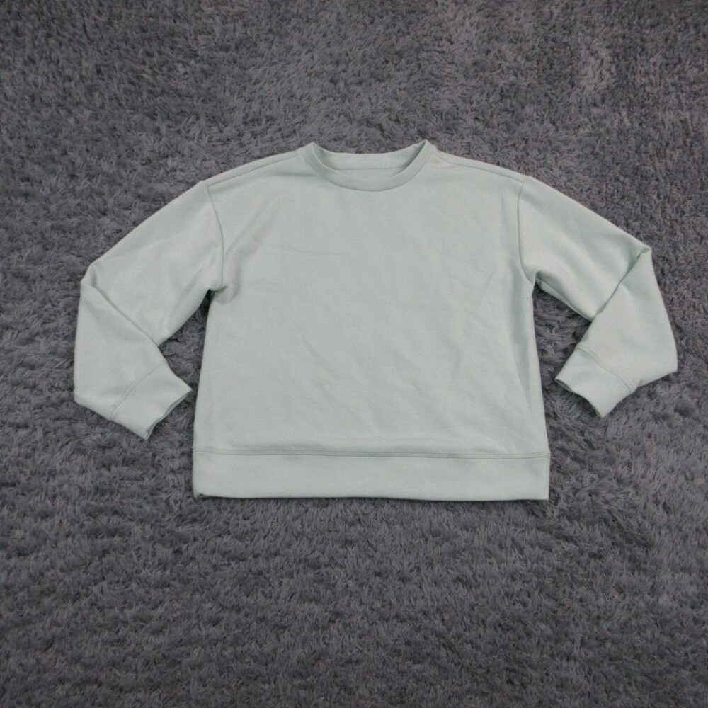 We Wander Sweatshirt Kids 12-14 Green Long Sleeve Crewneck Pullover Stretch